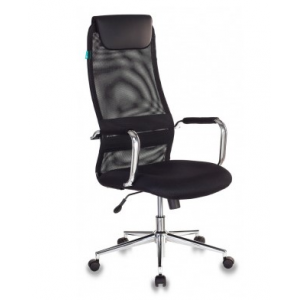 Кресло руководителя Бюрократ KB-9N/BLACK черный TW-01 TW-11 сетка крестовина хром, фото 