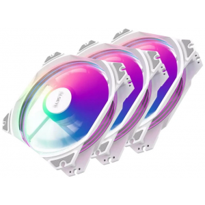 Комплект вентиляторов Alseye M120-PWA KIT FAN 3*120mm, 800~1700rpm, 31~66CFM, 19.4~33.8dBA, AURA RGB, PWM + 3pin Aura, RTL, фото 