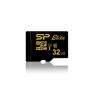 Карта памяти 32Gb Silicon Power Elite Gold + SD адаптер (SP032GBSTHBU1V1GSP), фото 