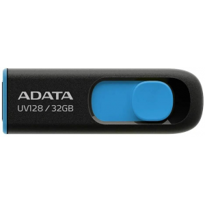 USB Flash накопитель 32GB A-DATA UV128 (AUV128-32G-RBE) черный/синий, фото 