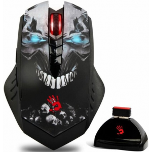 Мышь беспроводная A4Tech Bloody R80 Skull (R80 PLUS (SKULL)) рисунок, чёрный, фото 