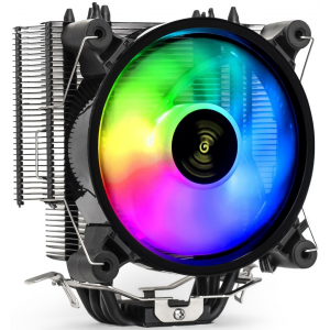 Кулер ExeGate Dark Magic EXX400V2-PWM.RGB (Al+Cu, черное покрытие, 4 тепл.трубки, LGA775/1150/1151/1155/1156/1200/1700/AM2/AM2+/AM3/AM3+/AM4/FM1/FM2/754/939/940, TDP 140W, Fan 120mm, PWM, 1200-2100RPM, Hydro bearing, 4pin, 11-24db, 605г, RGB подсветка, с, фото 
