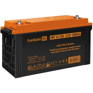 Аккумуляторная батарея ExeGate EX282989RUS HR 12-120 (12V 120Ah, под болт М8), фото 