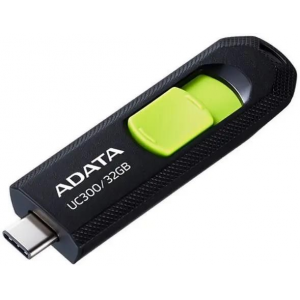 Флеш Диск A-Data 32Gb Type-C UC300 ACHO-UC300-32G-RBK/GN USB3.2 черный/зеленый, фото 