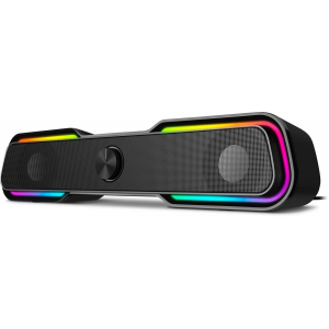 Колонки чёрные Sven 450 2.0 (2x5W, Bluetooth, RGB-подсветка), фото 