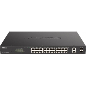 Настраиваемый L2 коммутатор D-Link DGS-1100-26MPPV2/A3A с 24 портами 10/100/1000Base-T и 2 комбо-портами 1000Base-T/SFP (порты 1-24 PoE 802.3af/at, порты 21-24 PoE 802.3bt, PoE-бюджет 525 Вт), фото 