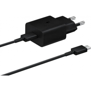 Сетевое зарядное устройство Samsung Adapter 15W Type C with Cable Black (EP-T1510XBEGEU), фото 