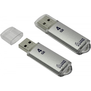 Флеш Диск Smartbuy USB Drive 4Gb V-Cut series Silver SB4GBVC-S, фото 