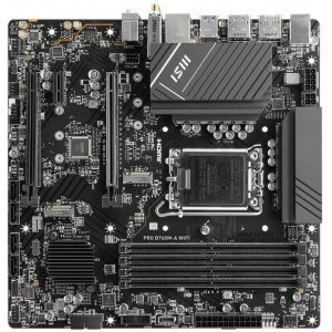 Материнская плата MSI PRO B760M-A WIFI Soc-1700 Intel B760 4xDDR5 mATX AC`97 8ch(7.1) 2.5Gg+HDMI+DP, фото 