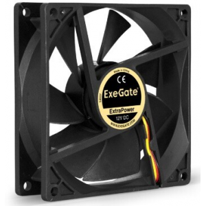 Вентилятор 12В DC ExeGate EX09225S2P (92x92x25 мм, Sleeve bearing (подшипник скольжения), 2pin, 2100RPM, 25dBA), фото 