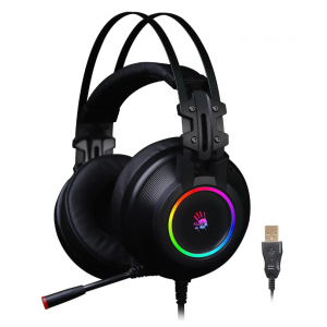 Наушники с микрофоном A4Tech Bloody G528C черный 2м мониторные USB оголовье (G528C), фото 