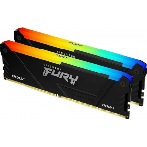 Оперативная память Kingston 32GB DDR4 3600MHz DIMM FURY Beast Black RGB XMP KF436C18BB2AK2/32 kit 2x16Gb, CL18, 288-pin  1.35V  Non-ECC, фото 