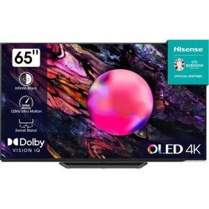 Телевизор HISENSE 65 OLED/4K/UHD 3840x2160 TV Bluetooth Wi-Fi Direct VIDAA черный 65A85K, фото 