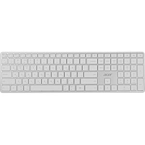 Клавиатура Acer OKR301 белый/серебристый USB беспроводная BT/Radio slim Multimedia (ZL.KBDEE.015), фото 