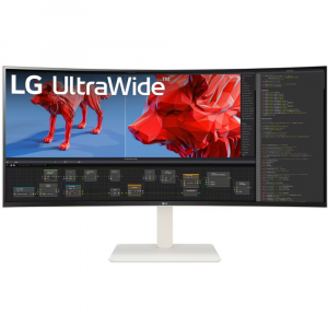 Монитор LG 38 UltraWide 38WR85QC-W белый NANO IPS LED 21:9 HDMI M/M матовая HAS Piv 600cd 178гр/178гр 3840x1600 144Hz FreeSync Premium Pro DP WQ+ USB 10.5кг, фото 