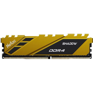 Модуль памяти DDR 4 DIMM 16Gb PC21300, 2666Mhz, Netac Shadow NTSDD4P26SP-16Y   C19 Yellow, с радиатором, фото 