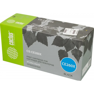 Тонер Картридж Cactus CS-CE260X черный для HP LJ CP4025/CP4525/CM4540 (17000стр.), фото 