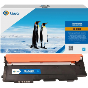 Картридж лазерный G&G GG-C406S голубой (1000стр.) для Samsung CLP-360/365/CLX-3300/3305, фото 