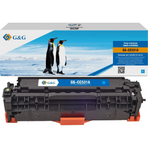 Картридж лазерный G&G GG-CC531A голубой (2800стр.) для HP CLJ CP2020/CP2025/CM2320 MFP, фото 