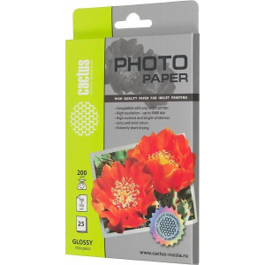Фотобумага Cactus CS-GA620025 глянцевая A6 200 г/м2 25 листов, фото 