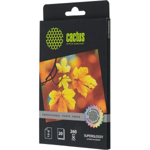 Фотобумага Cactus CS-HGA626020 Professional суперглянцевая A6 260 г/м2 20 листов, фото 
