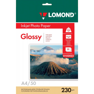 Фотобумага Lomond 0102022 A4/230г/м2/50л./белый глянцевое для струйной печати, фото 