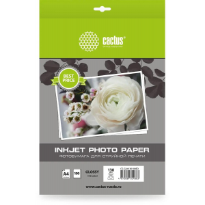 Фотобумага Cactus CS-GA4130100ED A4/130г/м2/100л./белый глянцевое для струйной печати, фото 