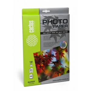Фотобумага Cactus CS-GA413050 A4/130г/м2/50л. глянцевая для струйной печати, фото 