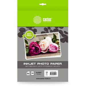 Фотобумага Cactus CS-GA4150100ED A4/150г/м2/100л./белый глянцевое для струйной печати, фото 