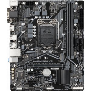 Материнская плата Gigabyte H410M S2H V2, Socket 1200, Intel®H470, 2xDDR4-2666, D-SUB+DVI-D+HDMI, 1xPCI-Ex16, 2xPCI-Ex1, 4xSATA3, 1xM.2, 8 Ch Audio, GLan, (4+2)xUSB2.0, (2+2)xUSB3.2, 2xPS/2, mATX, OEM {10} (823535), фото 