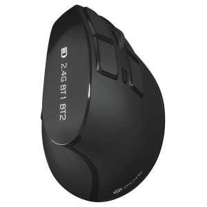 Мышь Oklick/Оклик 990MW черный оптическая (2400dpi) silent беспроводная BT/Radio USB для ноутбука (9but), фото 