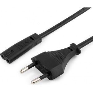 Кабель питания для ноутбуков, аудио/видео техники Gembird PC-184/2-0.5М, 0.5м, 2-pin, черный, пакет, фото 
