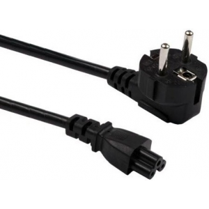 Кабель питания ноутбуков ExeGate Special PC5-1,8S (Евровилка Schuko->С5) 3*0.75mm2, ССА, черный, 1.8м., фото 