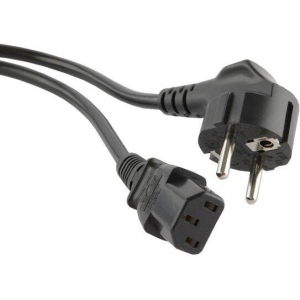 Кабель питания компьютера Hyperline PWC-IEC13-SHM-1.0-BK (Shucko+C13) (3x0.75), 1.0м, фото 