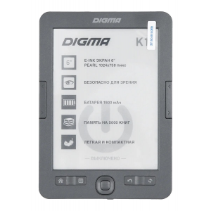 Электронная книга Digma K1, 6" Темно-серый, фото 