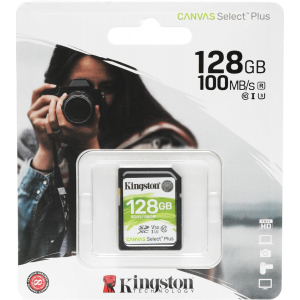 Флеш карта SDHC 128Gb Class10 Kingston , Canvas Select 100R CL10 UHS-I, фото 