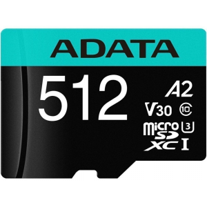 Карта памяти MICRO SDXC 512GB W/AD. AUSDX512GUI3V30SA2-RA1 ADATA, фото 