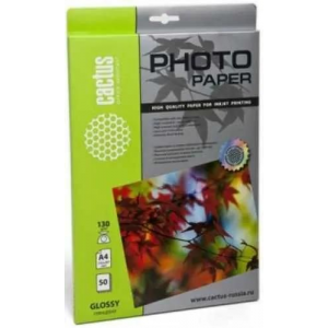 Фотобумага Cactus CS-GSA413050 A4/130г/м2/50л. глянцевое самоклей. для струйной печати, фото 