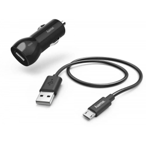 Комплект зар./устр. Hama H-183246 2.4A универсальное кабель microUSB черный (00183246), фото 