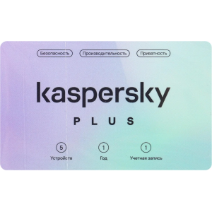 ПО Kaspersky Plus + Who Calls 5-Device 1 year Base Card (KL1050ROEFS), фото 