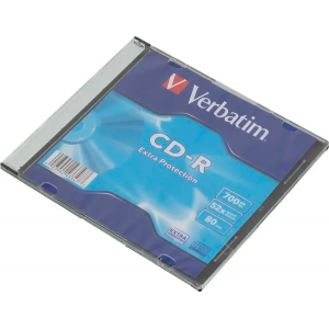 Диск CD-R Verbatim 700Mb 52x Slim case (1шт) (43347), фото 