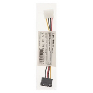 Кабель питания EX138936RUS SATA ExeGate EX-CC-SATA-PS (Molex 4pin/SATA15pin, 0,15м), фото 