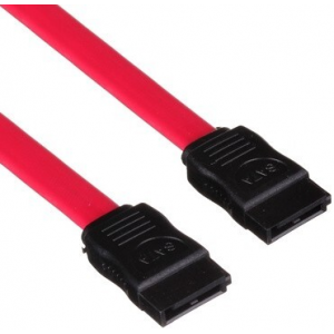 Кабель SATA ExeGate EX-CC-SATA-DATA-0.8L (7pin/7pin, металлические защелки, 0,8м), фото 