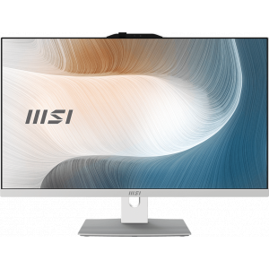 Моноблок MSI Modern AM272P 1M-676XRU 27 Full HD Core 3 100U (1.2) 16Gb SSD512Gb Graphics noOS GbitEth WiFi BT 120W клавиатура мышь Cam белый 1920x1080, фото 