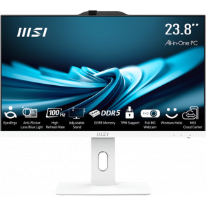 Моноблок MSI Pro AP242P 14M-663RU 23.8 Full HD i5 14400 (2.5) 16Gb SSD512Gb UHDG 730 Windows 11 Professional GbitEth WiFi BT 120W клавиатура мышь Cam белый 1920x1080, фото 