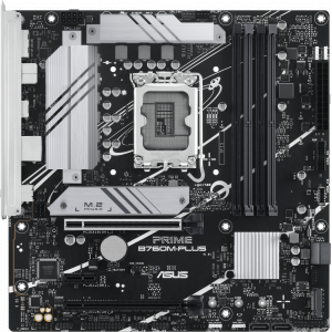 Материнская плата ASUS PRIME B760M-PLUS, LGA 1700, Intel B760, 4xDDR5, 4xSATA, 2xM.2, 1xPCI-E 4.0 x4, 1xPCI-E 5.0 x16, 1xPCI-E x1, 1xDisplayPort, 1xHDMI, 1x 2.5Gb LAN, 2xUSB-A 3.2 Gen 2, 4xUSB-A 2.0, 3x3.5 мм, 7.1, Micro-ATX, фото 
