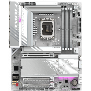 Материнская плата Gigabyte Z890 AORUS ELITE WIFI7 ICE, LGA 1851, Intel Z890, 4xDDR5, 4xSATA, 4xM.2, 1xPCI-E 5.0 x16, 2xPCI-E 4.0 x4, 1xDP, 1xUSB-C (DP), 1x 2.5Gb LAN, 4xUSB-A 2.0, 3xUSB-A 3.2 Gen 1, 2xUSB-A 3.2 Gen 2, 1xUSB-C 3.2 Gen 2 (Thunderbolt 4), 2x, фото 