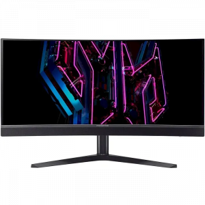 Монитор 34 Acer Predator X34Vbmiiphuzx OLED 3440x1440, 175 Гц, 0.1 мс, 21:9, 250 кд/м2, 2хHDMI, 1хDP, USB-C, изогнутый, черный, фото 