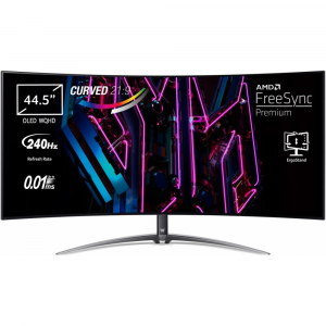 Монитор 44.5 Acer Predator X45bmiiphuzx OLED 3440x1440, 240 Гц, 0.3 мс, 21:9, 1000 кд/м2, 1xDP, 2xHDMI, 1xUSB Type-C, изогнутый, черный, фото 