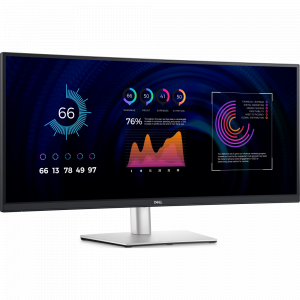Монитор 34.14 Dell P3424WE IPS 3440x1440, 60 Гц, 5 мс, 21:9, 300 кд/м2, 1xHDMI, 1xDP, изогнутый, серебристый/черный, фото 